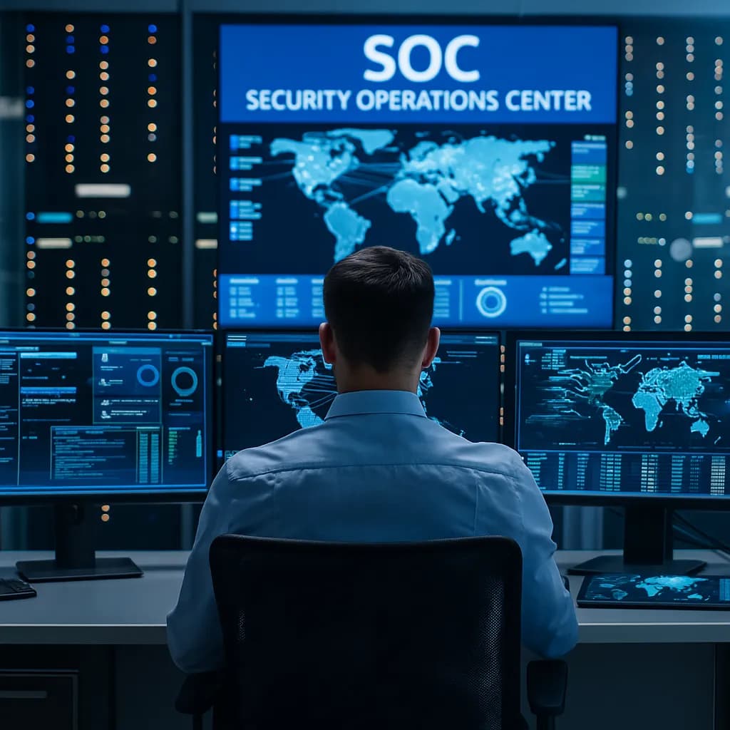 نمایی از مرکز عملیات امنیت (SOC)